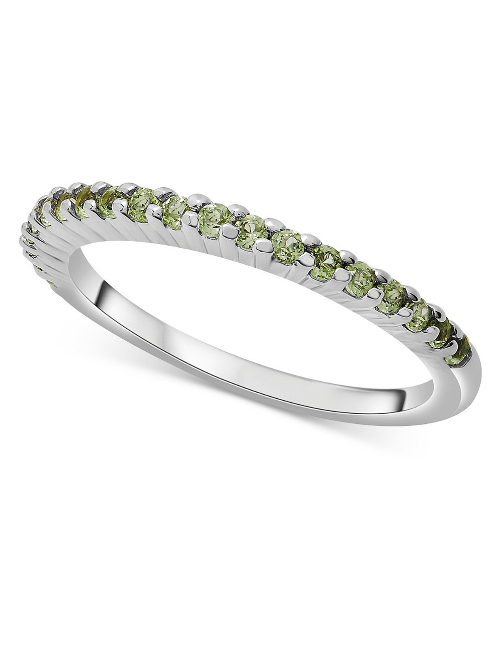 Macy's Sterling Silver Peridot Pave Stack Ring